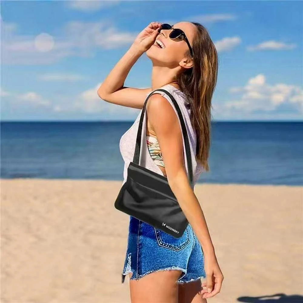 Wozinsky WWS-01 Atsparus vandeniui PVC Waist Bag - Juodas