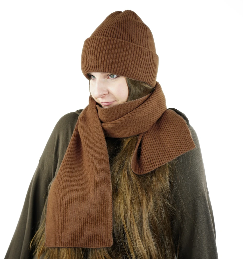 Solier FJORD 100% vilnonis unisex šalikas, ruda