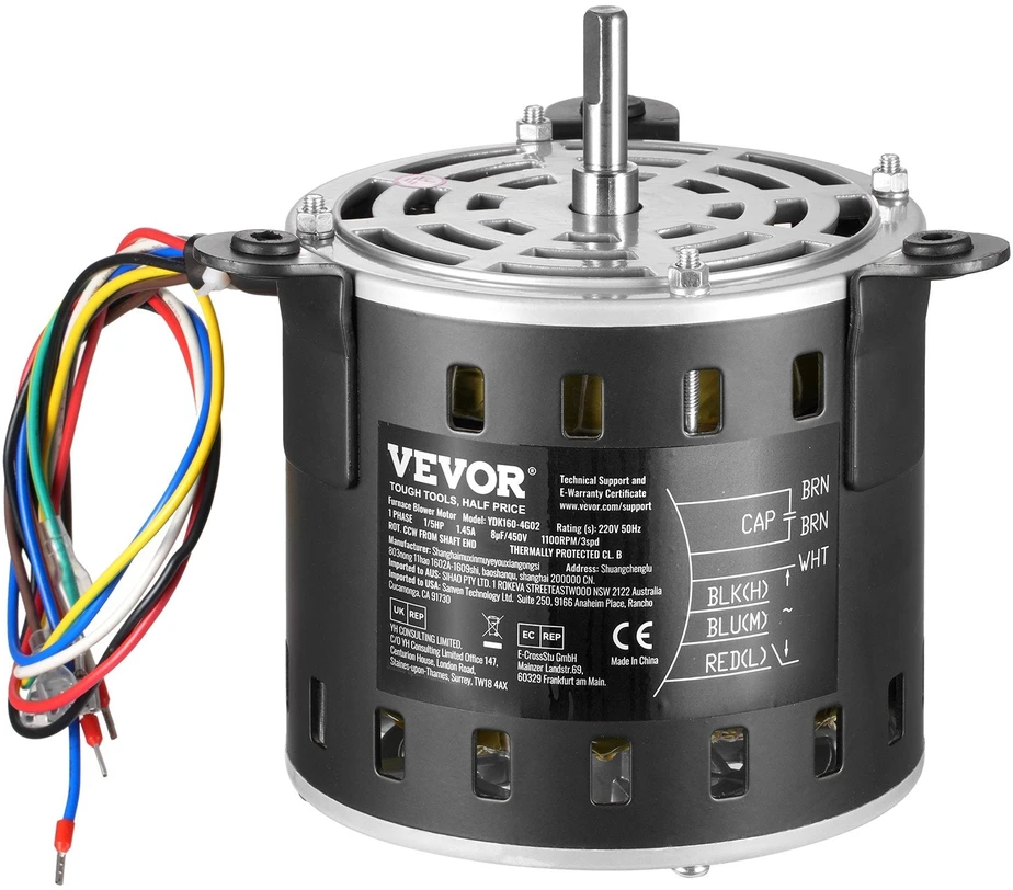 VEVOR 1/5 AG krosnies pūstuvas, 220V, 1100 aps/min