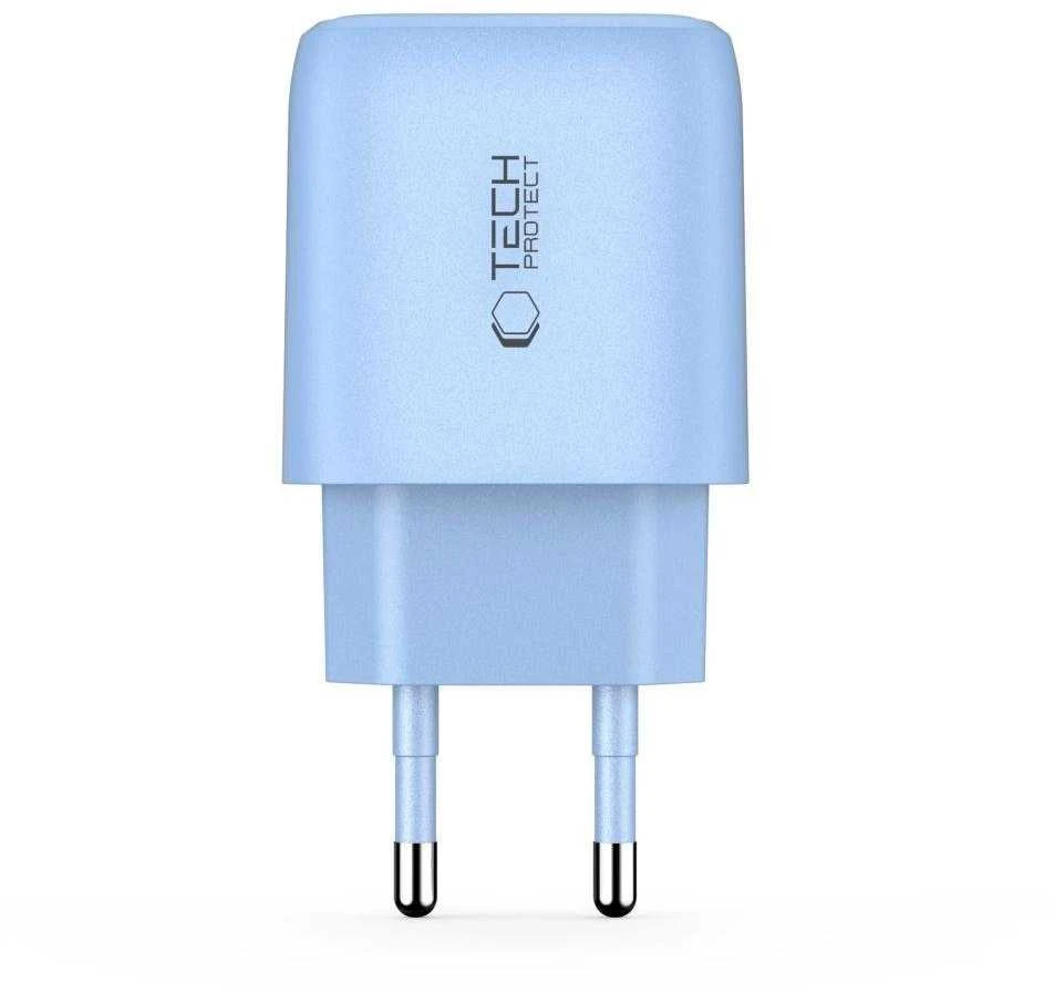„Tech-Protect NCA20 PD 20W QC3.0 USB-A / USB-C“ sieninis įkroviklis - Mėlyna