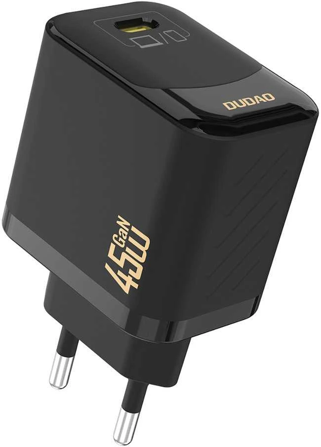 Dudao A28C 45W GaN laidinis įkroviklis + USB-C kabelis – juodos spalvos