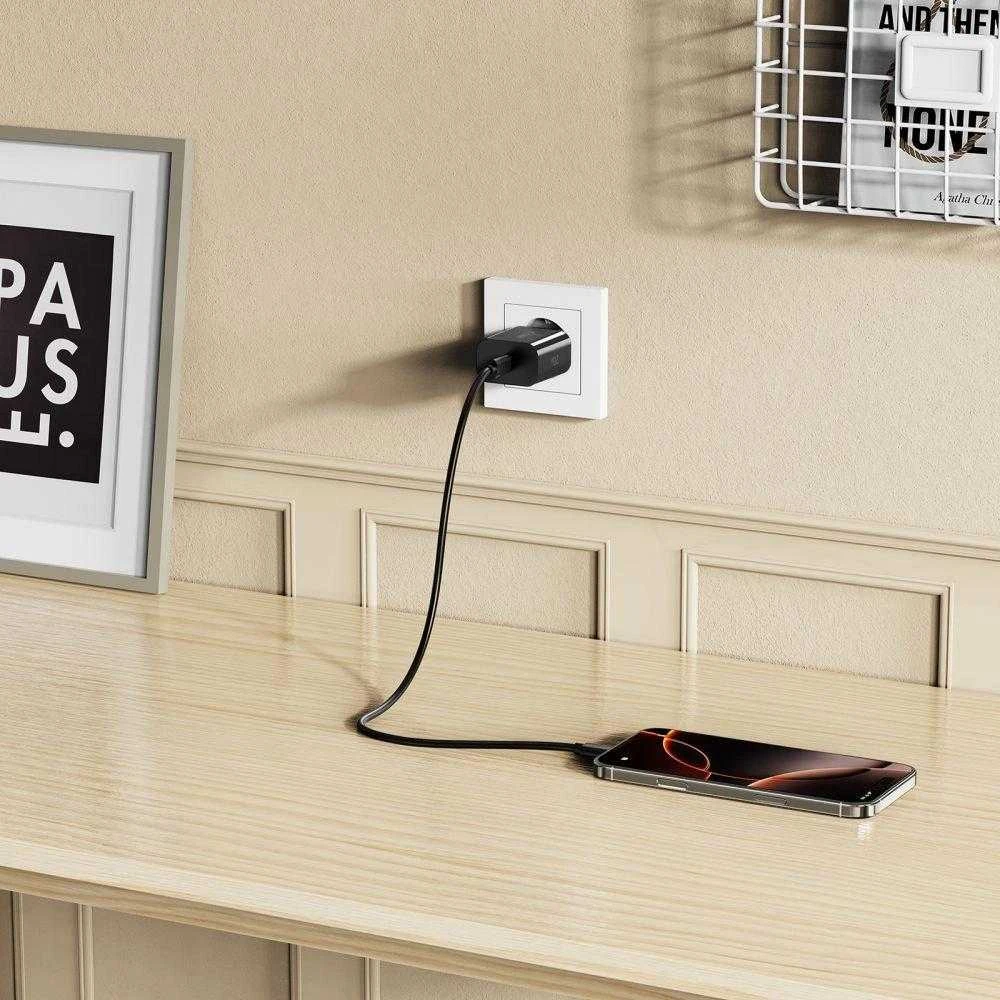 „Tech-Protect NC20W USB-C“ 1 prievado PD20W sieninis įkroviklis - Juodas