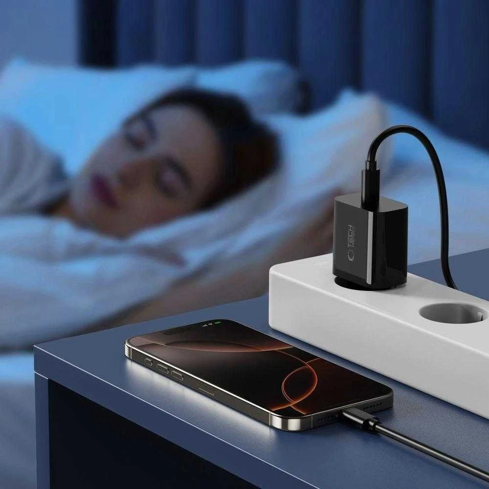 „Tech-Protect NC20W USB-C“ 1 prievado PD20W sieninis įkroviklis - Juodas