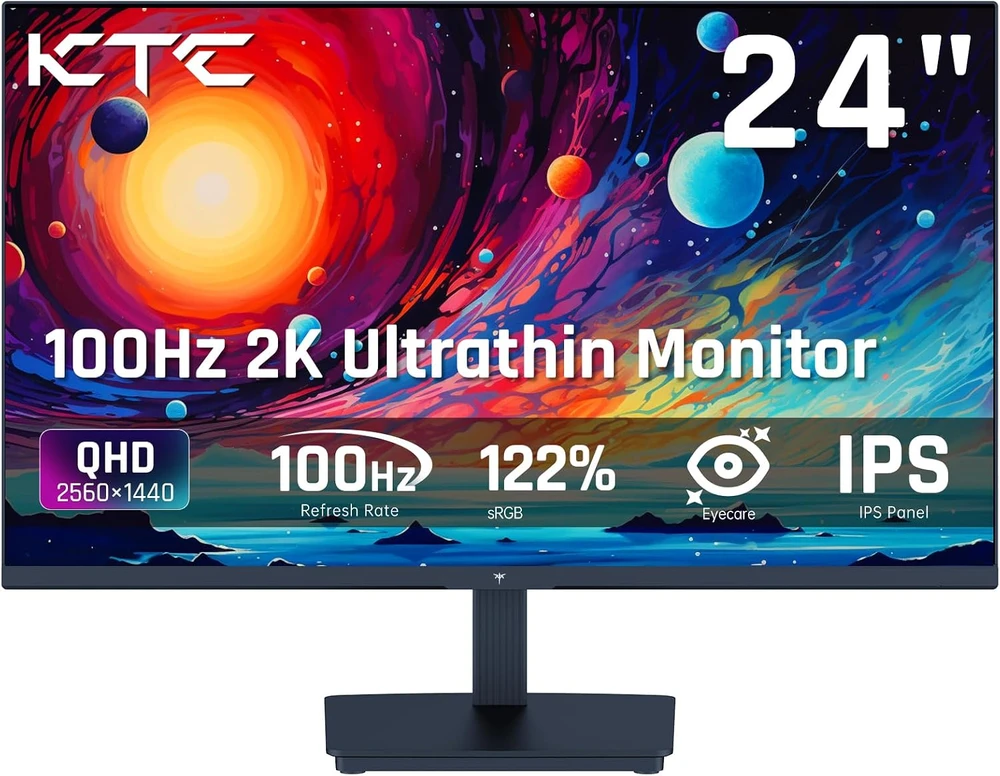 KTC 24 colių QHD IPS monitorius 2560 × 1440, 100 Hz, FreeSync, G-Sync H24T27