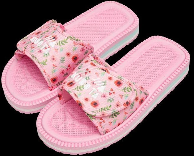 Kubota Velcro šlepetės, daugiaspalvės, gėlėtos, rožinės K25SS-100-001-28-1