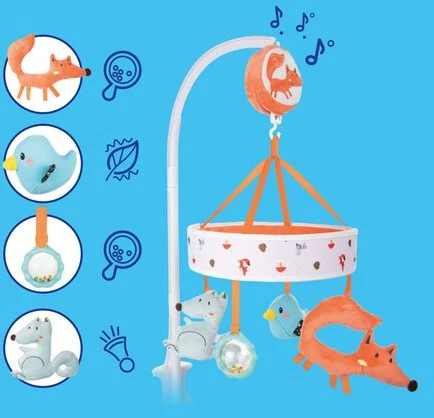 CANPOL BABIES muzikinė karuselė kūdikio lovelei, FOX, 75/201