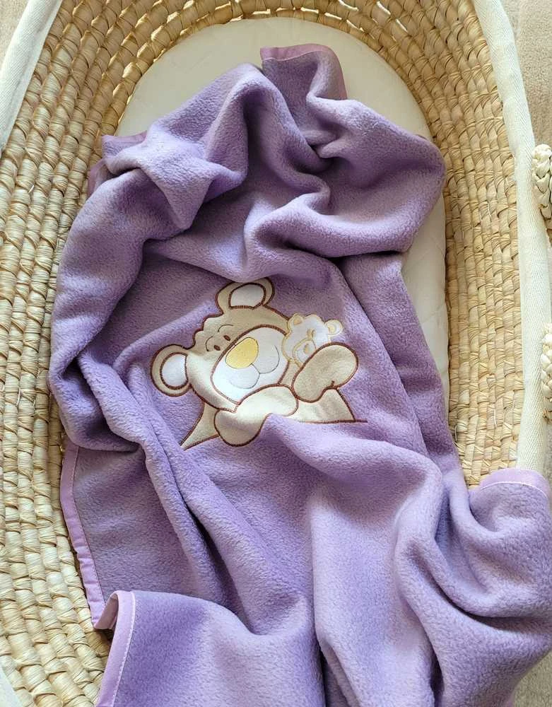 Kūdikio vilnos pledas Teddy Bear Barnaba alyvinis