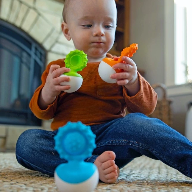 Fat Brain Toys Kūdikio žaislas „Dimpl Wobbl“ (oranžinis)