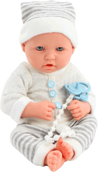 Lean Toys Lėlytė su dryžuotais drabužiais ir priedais, 35 cm
