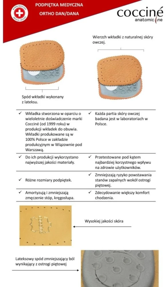 Kulno įklotai Coccine Heel Pad Cork and Leather Peccary“
