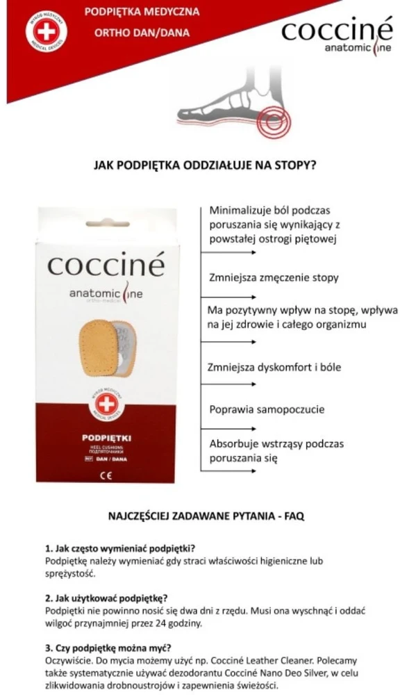 Kulno įklotai Coccine Heel Pad Cork and Leather Peccary“