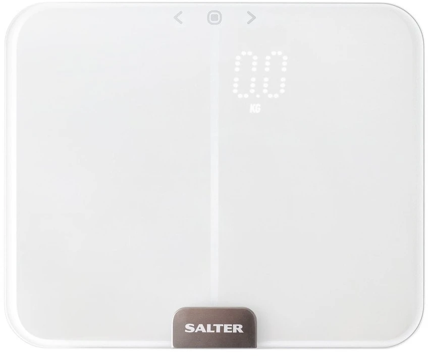 Kūno sudėties svarstyklės su paslėptu ekranu Salter Ghost, 180 kg, baltos