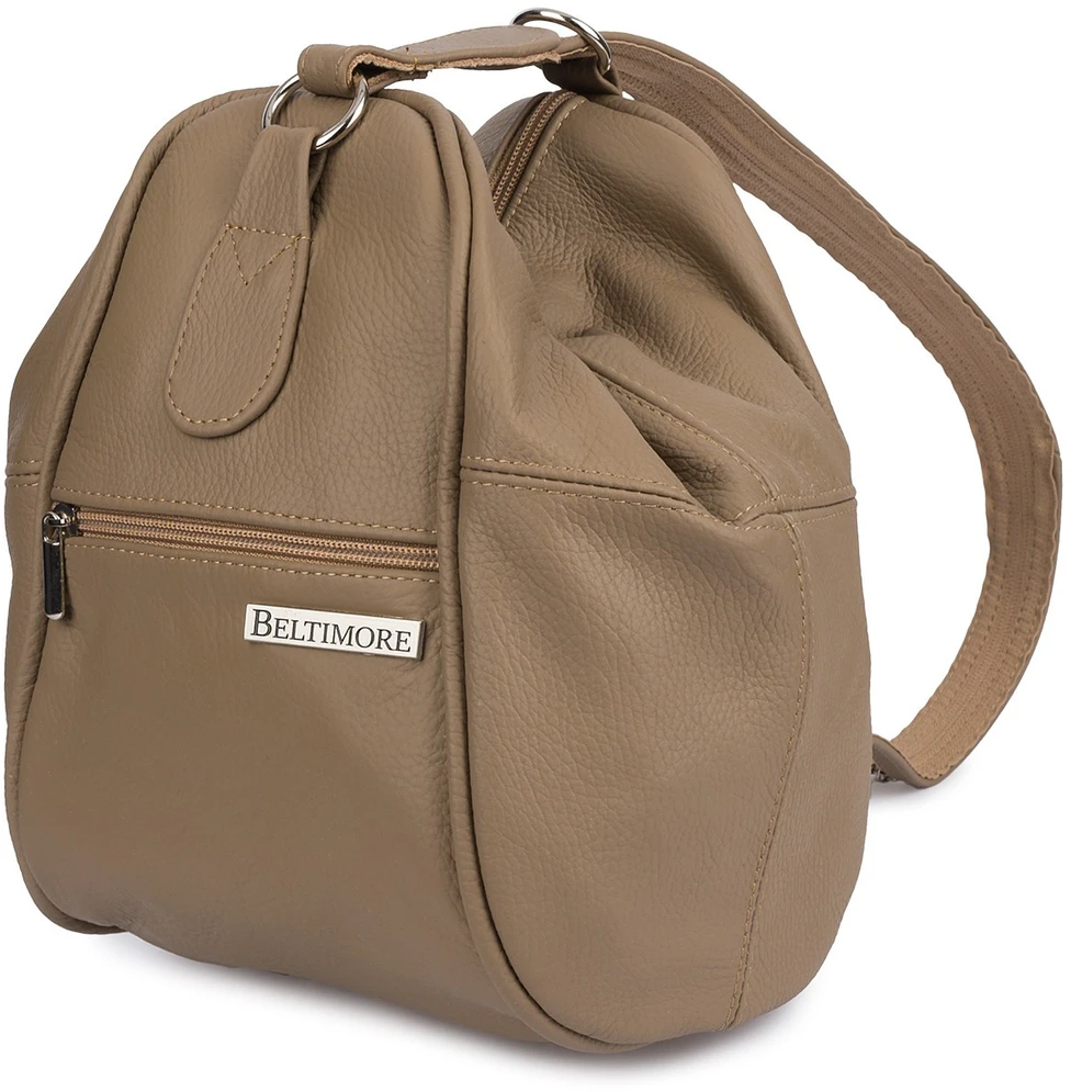 Kuprinė damski skórzany torebka 2w1 Beltimore taupe 019