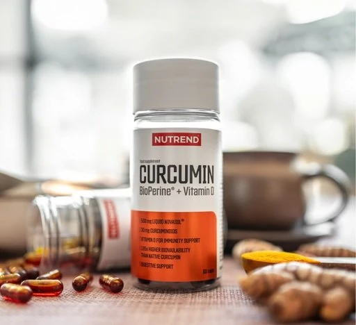 Nutrend Kurkuminas + Bioperinas + Vitaminas D, 60 Kapsulių