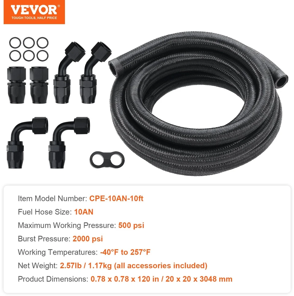 VEVOR 10AN kuro linijos komplektas su adapteriais