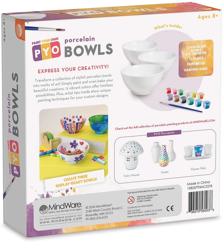 Kūrybinis rinkinys „Paint Your Own Porcelain Bowls“