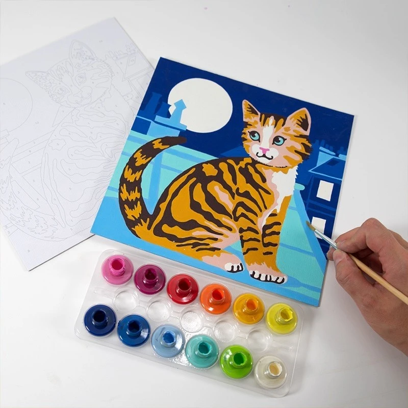 Kūrybinis tapybos pagal skaičius rinkinys „Colorizzy Katės”