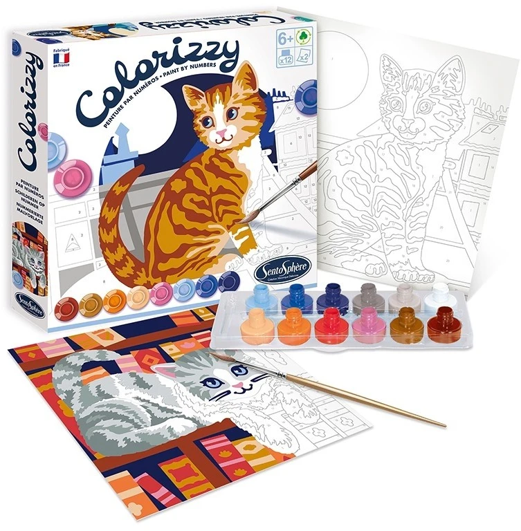 Kūrybinis tapybos pagal skaičius rinkinys „Colorizzy Katės”