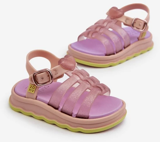 Kvapnūs vaikiški sandalai su Velcro užsegimu ZAXY NN385020, violetinės spalvos