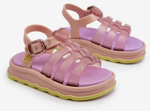 Kvapnūs vaikiški sandalai su Velcro užsegimu ZAXY NN385020, violetinės spalvos