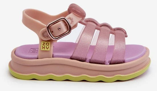 Kvapnūs vaikiški sandalai su Velcro užsegimu ZAXY NN385020, violetinės spalvos
