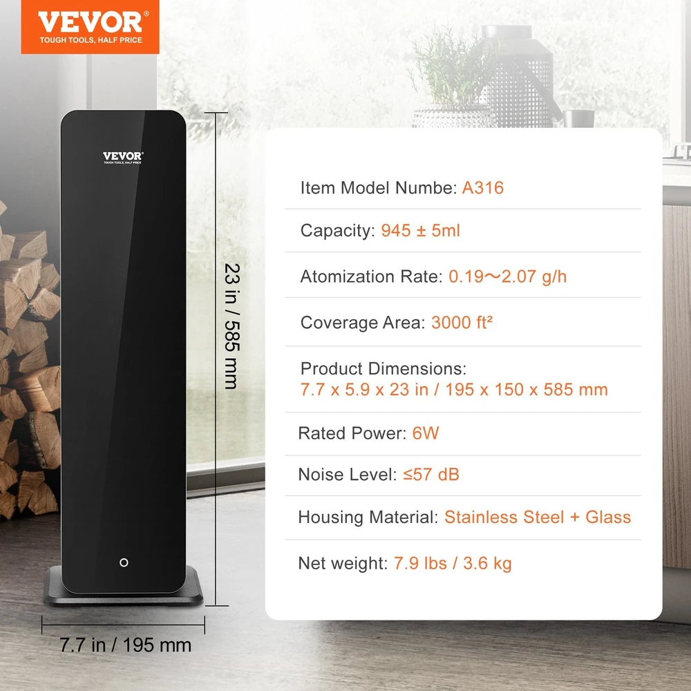 Drėkintuvas VEVOR Kvapų skleidėjas su "Bluetooth" 950ml