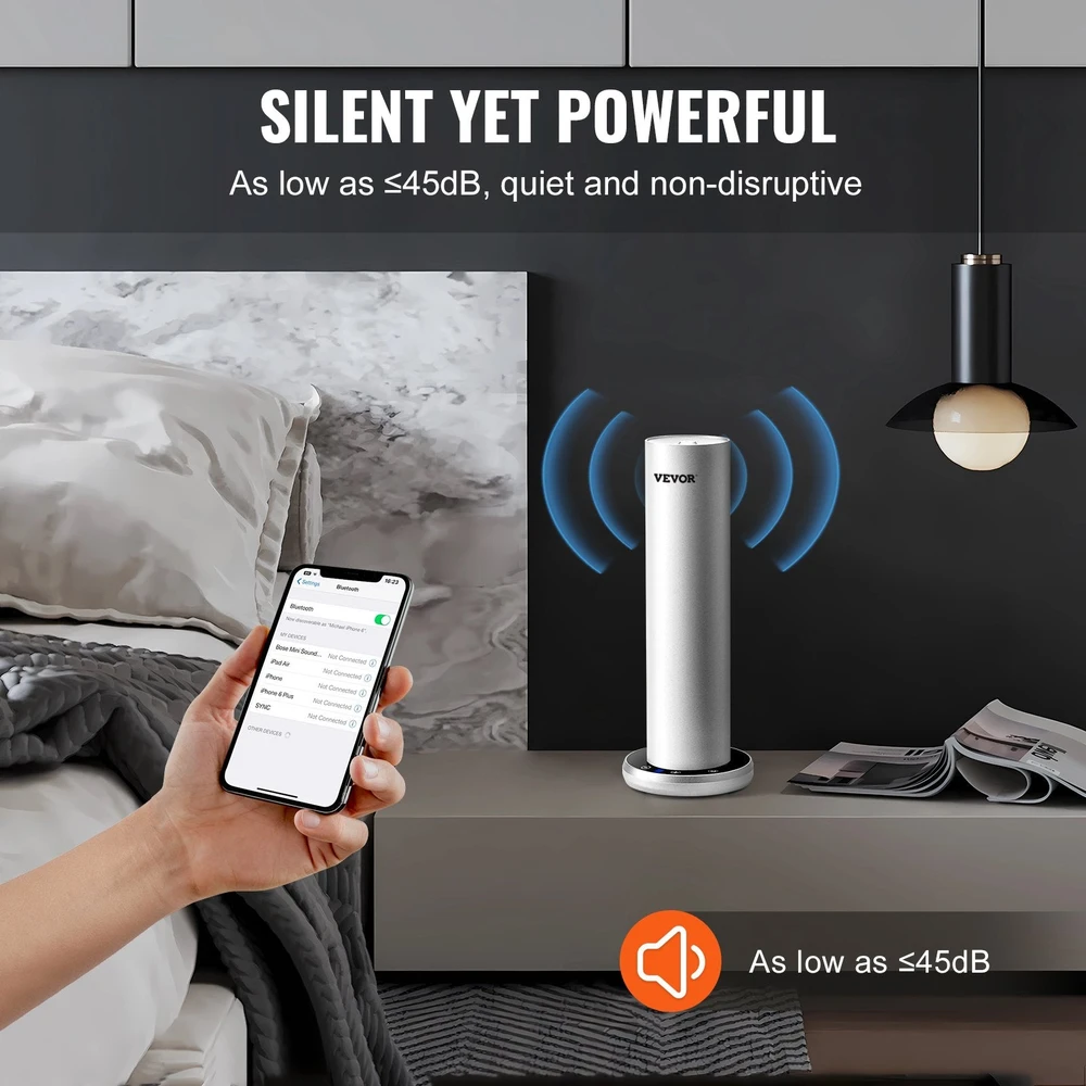 Drėkintuvas VEVOR Kvapų difuzorius 120 ml Bluetooth 93 m² be vandens