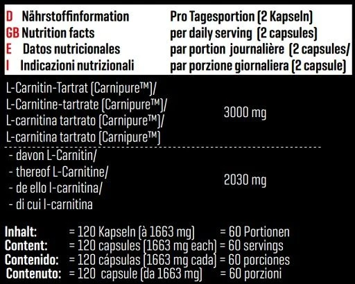 Body Attack Kapsulės Carnipure 1500 120vnt.