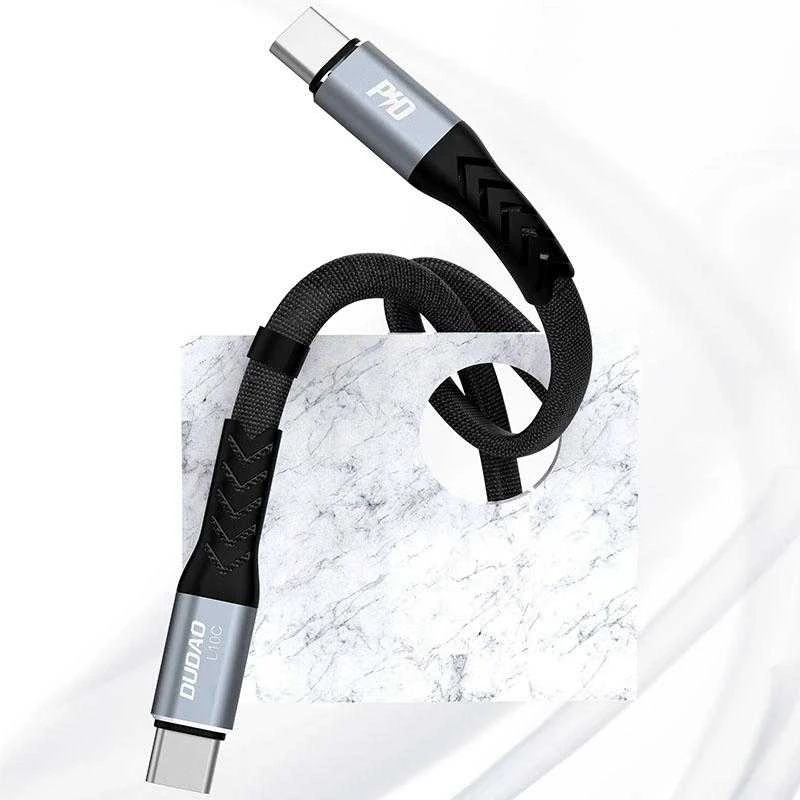 USB-C į USB-C Dudao 100 W PD 0.23 m laidas (juodas)
