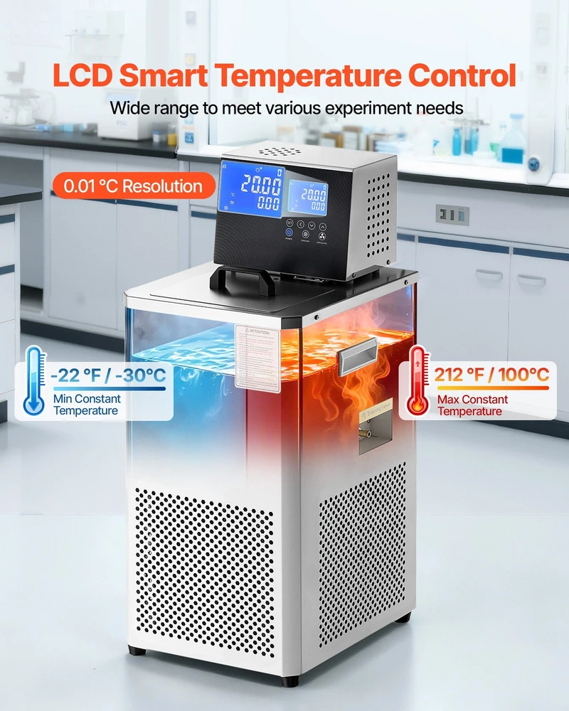 VEVOR Laboratorinis šaldytuvas cirkuliatorius, -30-100, 6 L