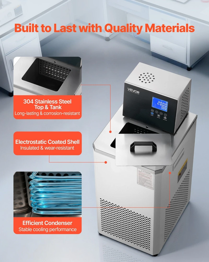 VEVOR Laboratorinis šaldytuvas cirkuliatorius, -30-100, 6 L