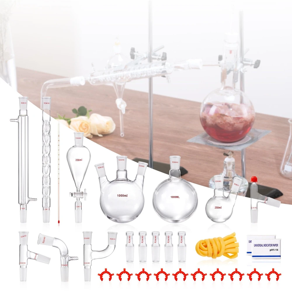 VEVOR Laboratorinis distiliavimo rinkinys, 29 vnt.