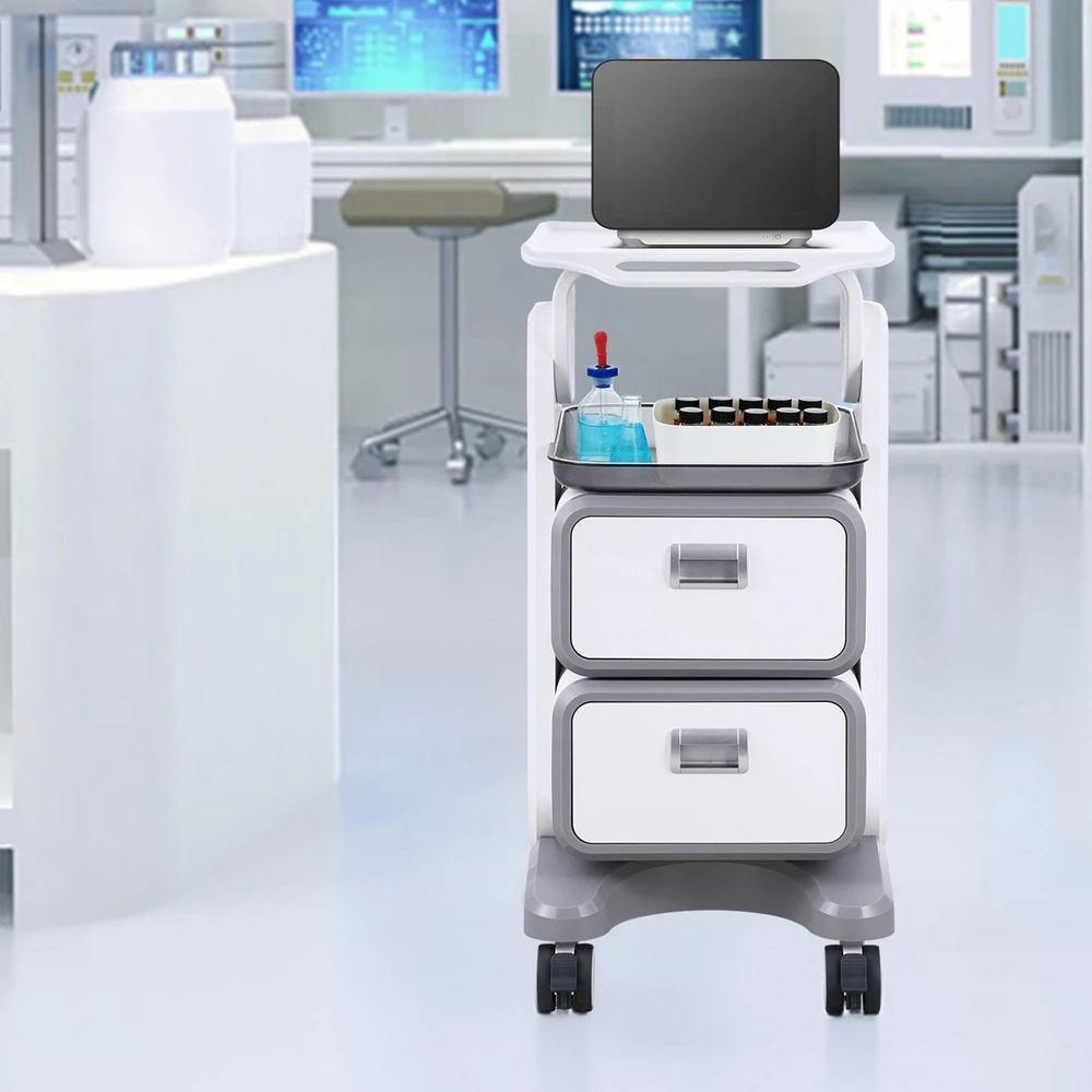 VEVOR 3 aukštų medicininis vežimėlis su stalčiais