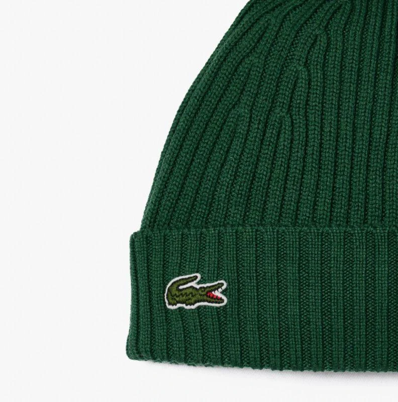 Lacoste Vilnonė briaunota kepuraitė Žalia - RB0001-132