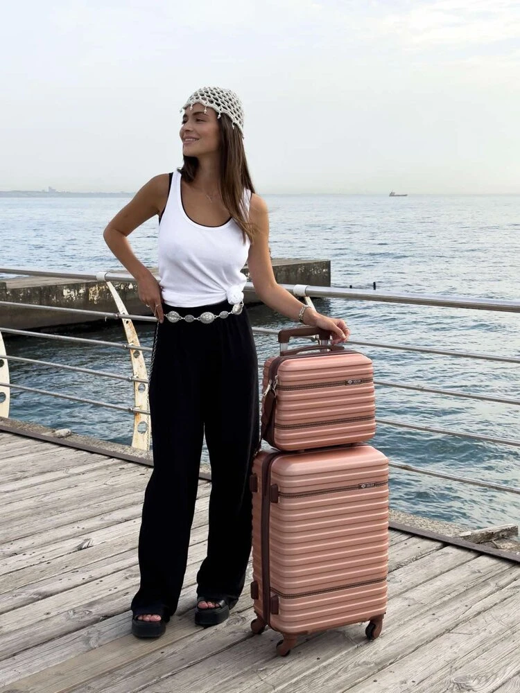 Kelioninis Solier Luggage Lagaminas Solier M 22 STL957 - Rožinė