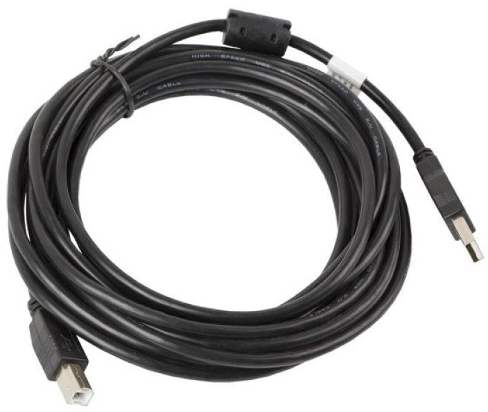 LANBERG CA-USBA-11CC-0050-BK laidas USB 2.0 AM-BM su feritu 5m juodas
