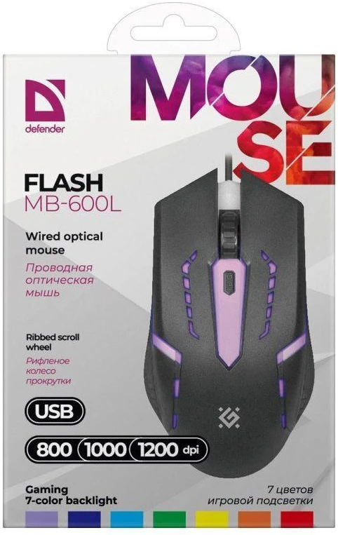 Kompiuterio Pelė - Defender Flash MB-600L 1200dpi LED