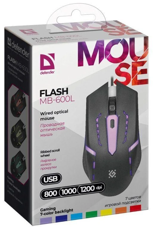 Kompiuterio Pelė - Defender Flash MB-600L 1200dpi LED