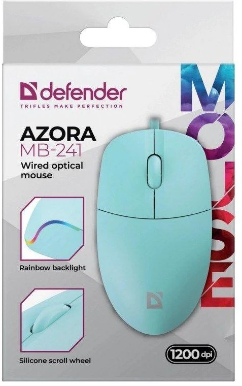 Pelė su laidu DEFENDER AZORA MB-241 RF MINT 1200dpi 3P