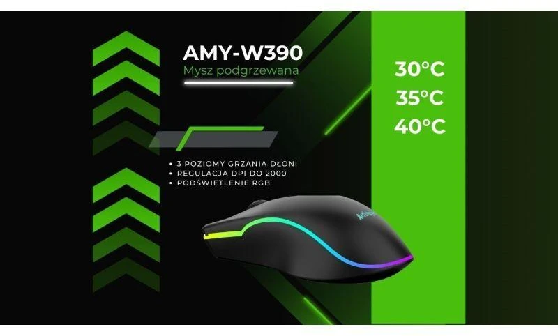 Activejet AMY-W390 USB laidinis šildomas pelė