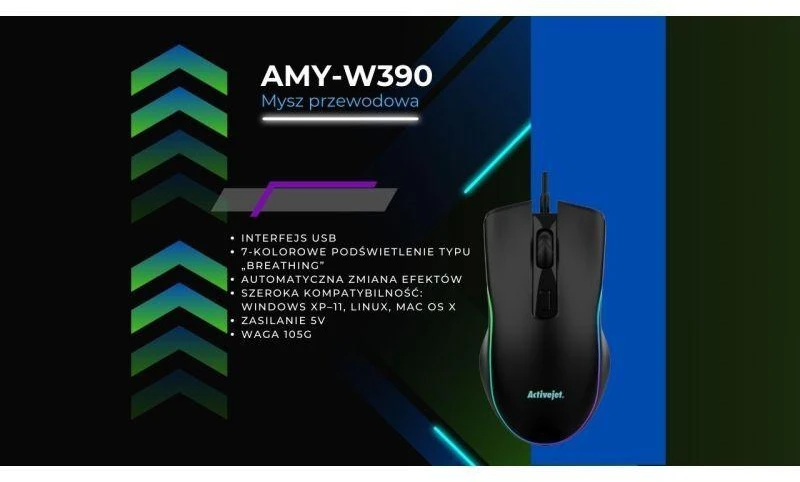 Activejet AMY-W390 USB laidinis šildomas pelė