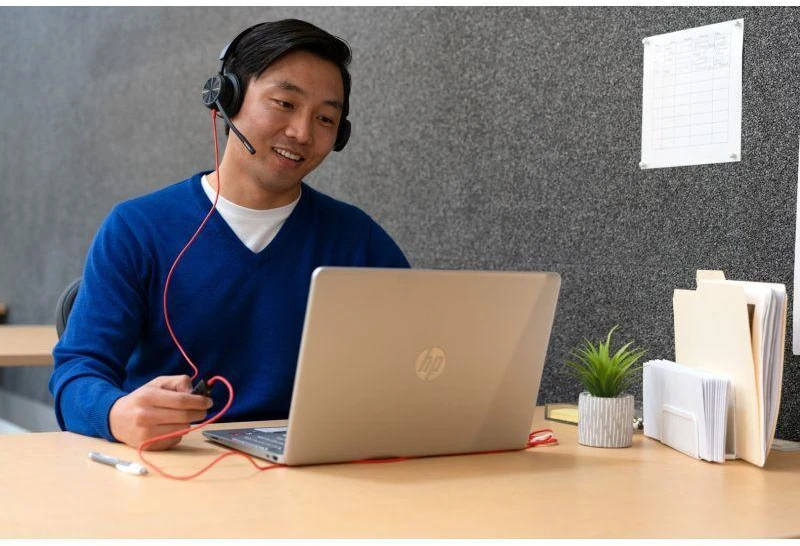 HP Poly „Poly Blackwire 8225 Stereo“ „USB-C“ ausinės + „USB-C/A“ adapteris