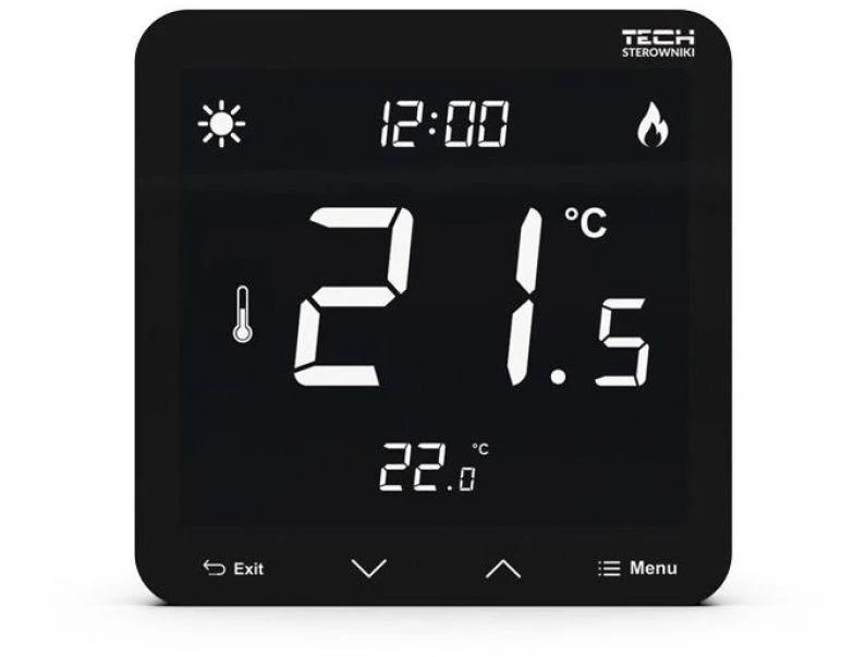 Laidinis dviejų padėčių įmontuojamas kambario termostatas, juodas, ST-297z v3 Tech controllers