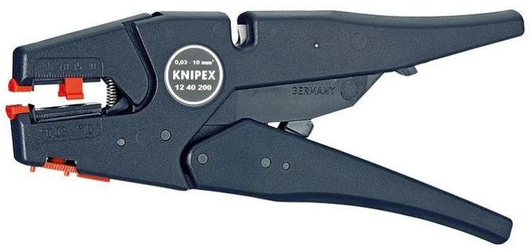 Laidų izoliacijos nuėmimo įrankis Knipex 12 40 200, juodas