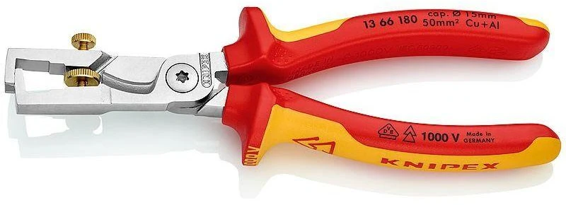 Kabelių nužievinimo įrankis STRIX su žnyplėmis 10mm2 VDE, Knipex