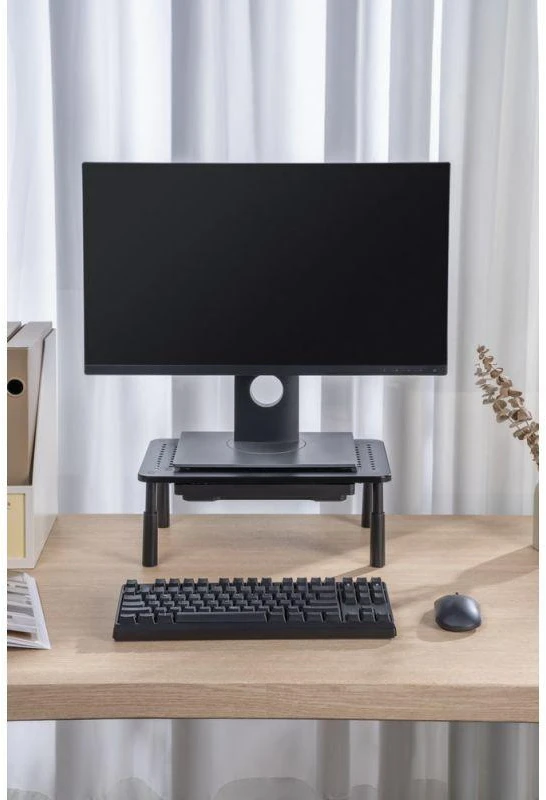 Gembird MS-TABLE-D-01 reguliuojamas monitoriaus stovas su stalčiumi (stačiakampis)