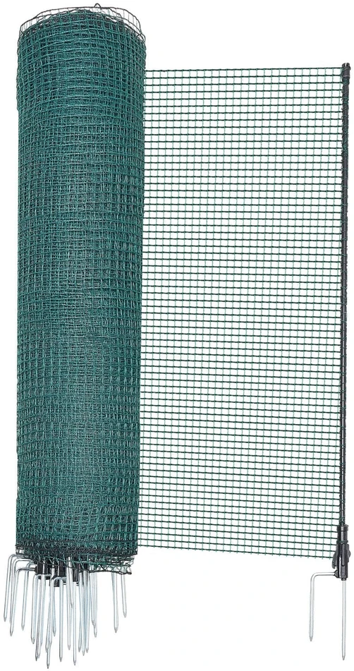 Vevor Laikina tvora su stulpais, 1.2 x 25 m plastikinis tinklas