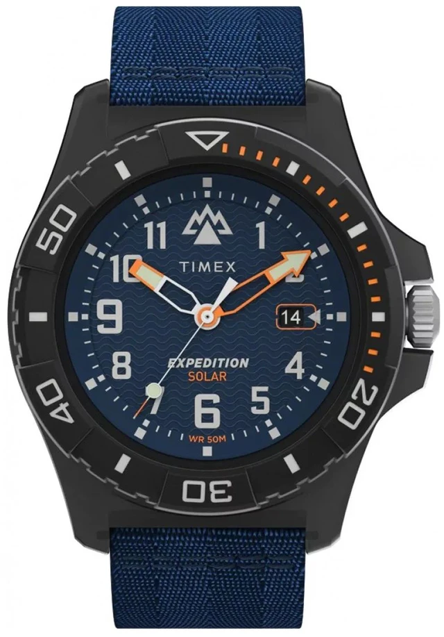 Laikrodis TIMEX TW2V40300. Słoneczny, Kolor mėlyna. Mężczyzna.