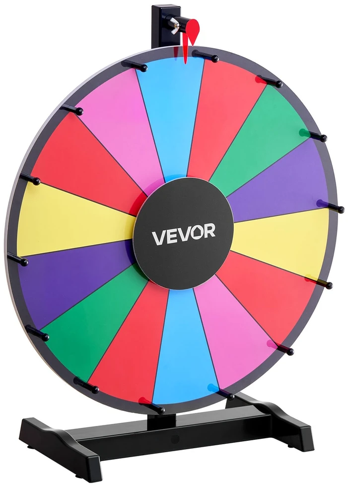 VEVOR 457 mm besisukantis prizų ratas su stovu