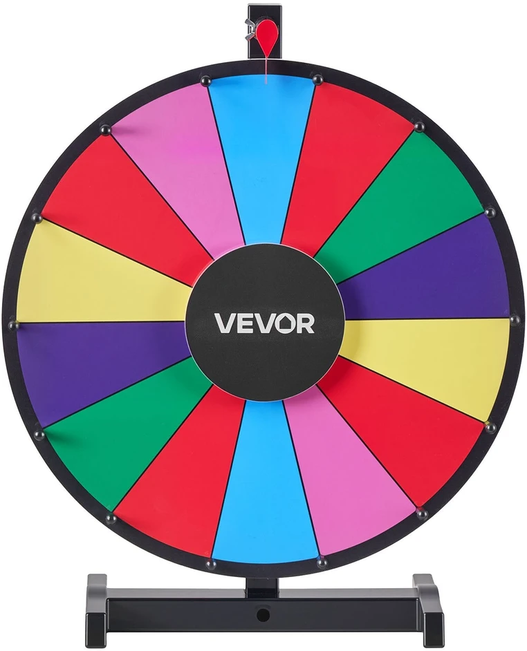 VEVOR 457 mm besisukantis prizų ratas su stovu